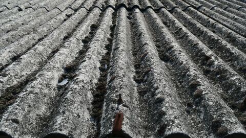 Asbestarbeiten nur mit Asbest-Sachkundelehrgang Wellblechdach aus Asbest