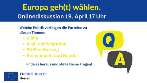 Veranstaltung Einladung zur Onlineveranstaltung "Europa geh(t) wählen."