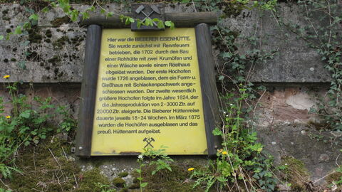 Schautafel Bieberer Eisenhütte Schautafel